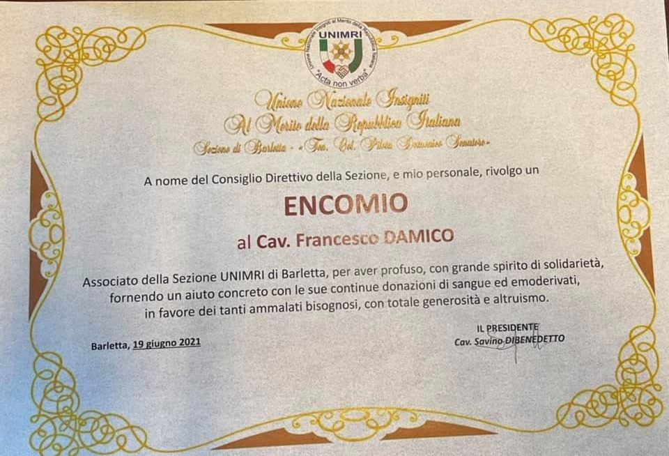 Encomio Cav. Francesco Damico