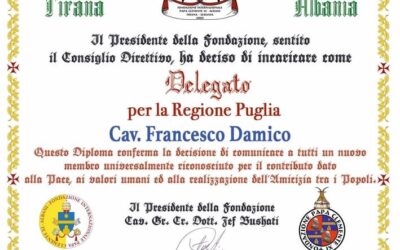 Cav. Francesco Damico Delegato Regione Puglia della Fondazione Internazionale “Papa Clemente XI Albani”