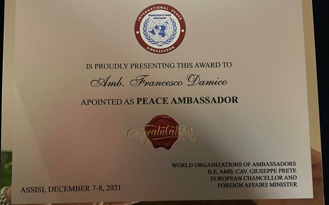 Cav. Francesco Damico Ambasciatore di Pace presso Organizacion Mundial de Embajadores – World Organization of Ambassadors